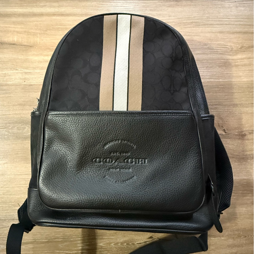 NWOT Coach Thompson Signature Jacquard Varsity Stripe Backpack